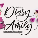 Diary Amily Script Font - Fonte Grátis Diary Amily Script Font