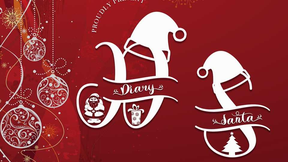 Diary Santa Monogram Font › Fontesk