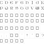 Mapa de caracteres da fonte Dieter Caps Font