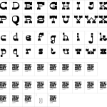 Mapa de caracteres da fonte Different Constants Font