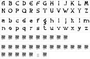 Mapa de caracteres da fonte Different Passion Font