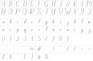 Mapa de caracteres da fonte Digital Font