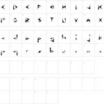 Mapa de caracteres da fonte Digital Ninja Font