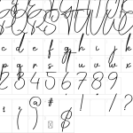 Digital Signature Font - Fonte Grátis Mapa de caracteres da fonte Digital Signature Font