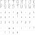 Mapa de caracteres da fonte Digital Signature Font