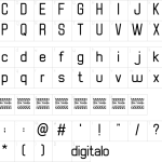 Mapa de caracteres da fonte Digitalo Font