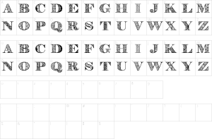Mapa de caracteres da fonte Digizen Font