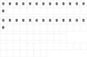 Mapa de caracteres da fonte Dilemma Font