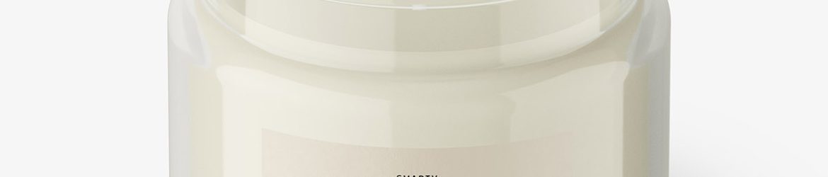 Dimmed glass candle mockup