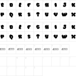 Mapa de caracteres da fonte Dino Roar Font