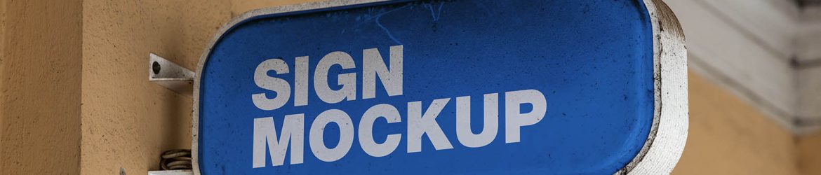Dirty signboard mockup