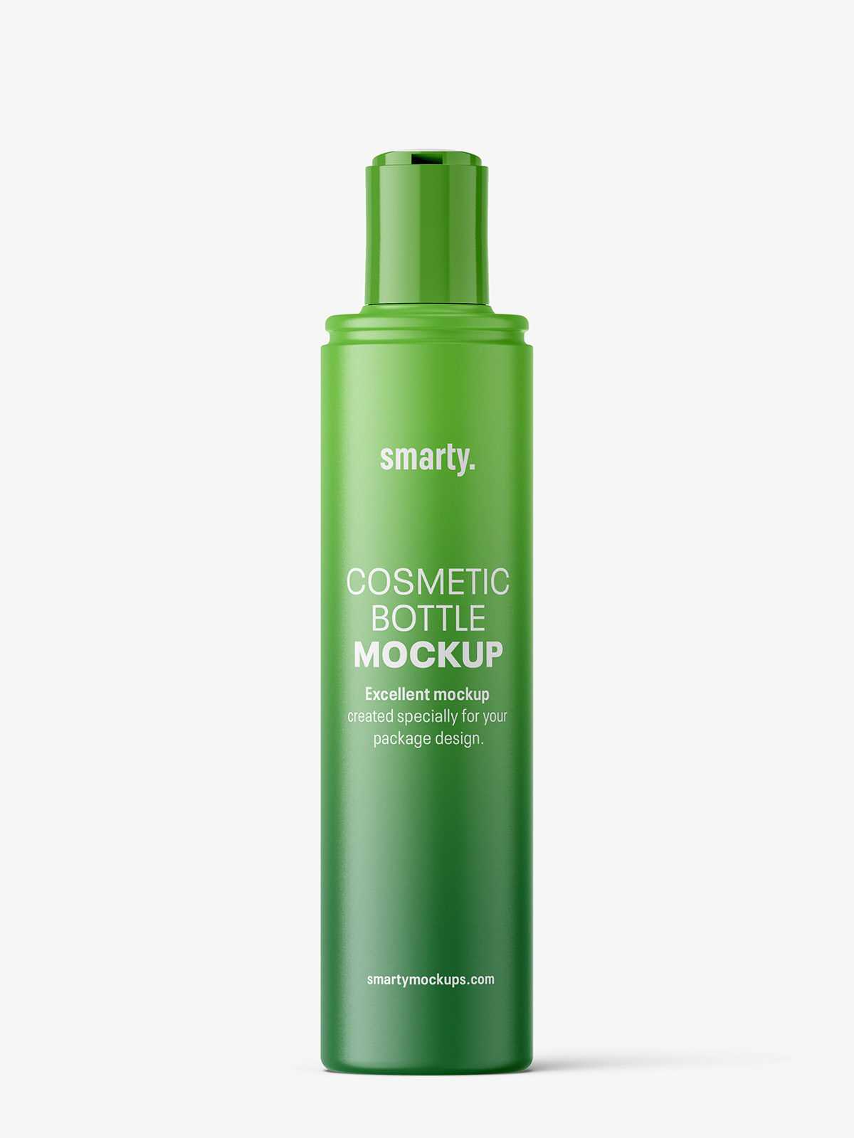 Disc top cap bottle mockup / matt
