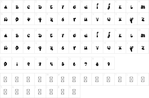 Mapa de caracteres da fonte Disco Font