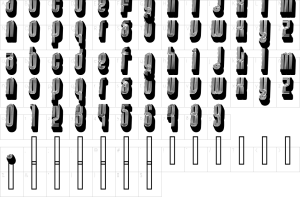Mapa de caracteres da fonte Disco Font
