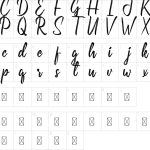 Mapa de caracteres da fonte Disgracefull Font