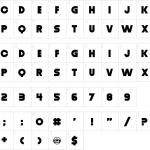 Distortion Dos Digital Font - Fonte Grátis Mapa de caracteres da fonte Distortion Dos Digital Font