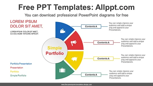 Divided Semi Doughnut PowerPoint Diagram
