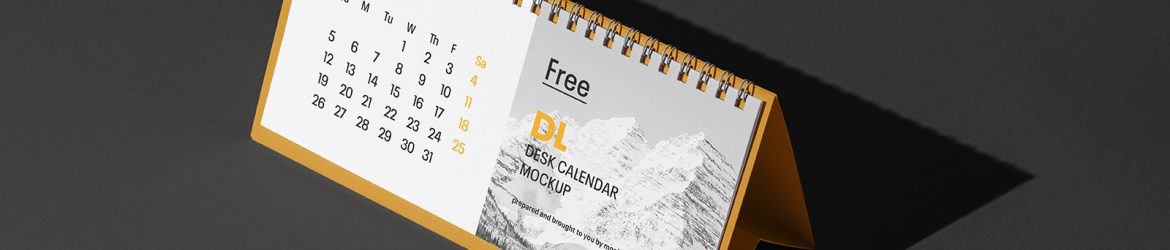 DL desk calendar mockup DL desk calendar mockup