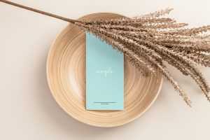 DL flyer in a wooden bowl mockup