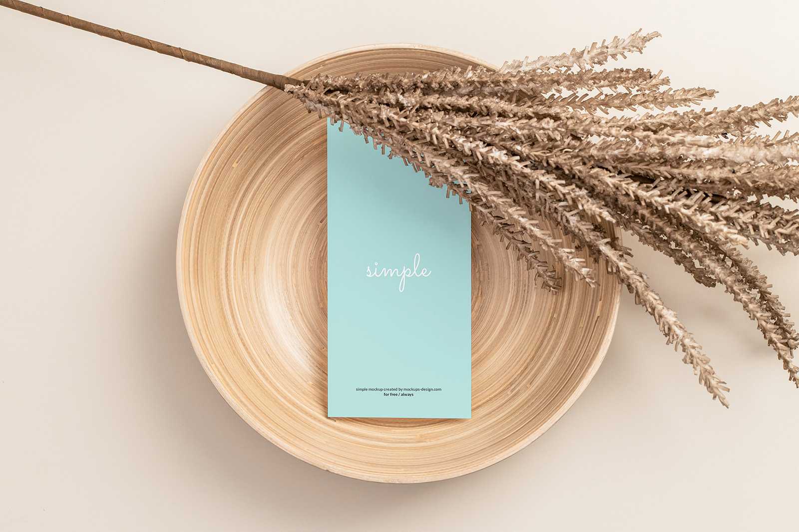 DL flyer in a wooden bowl mockup