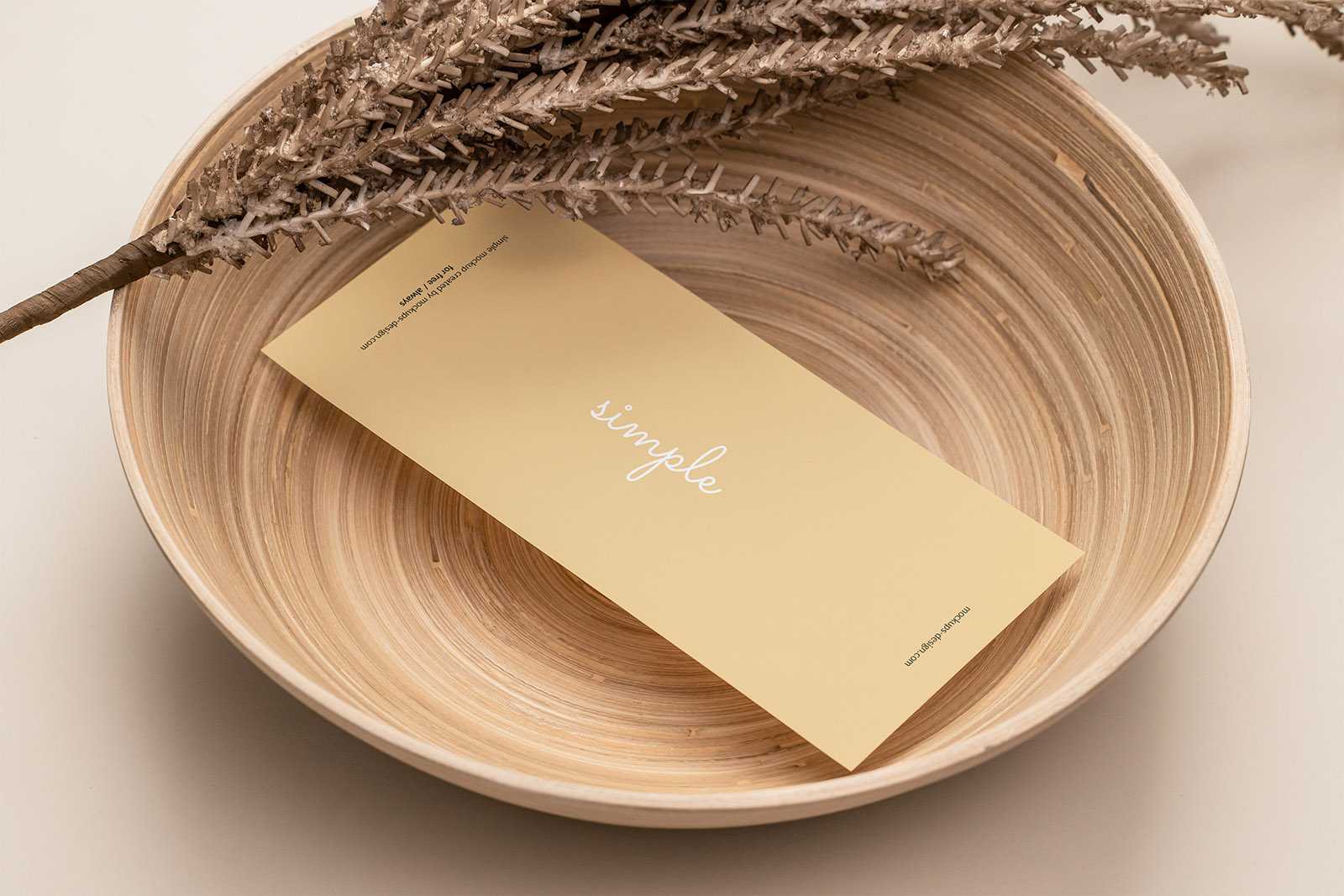 DL flyer in bamboo bowl mockup