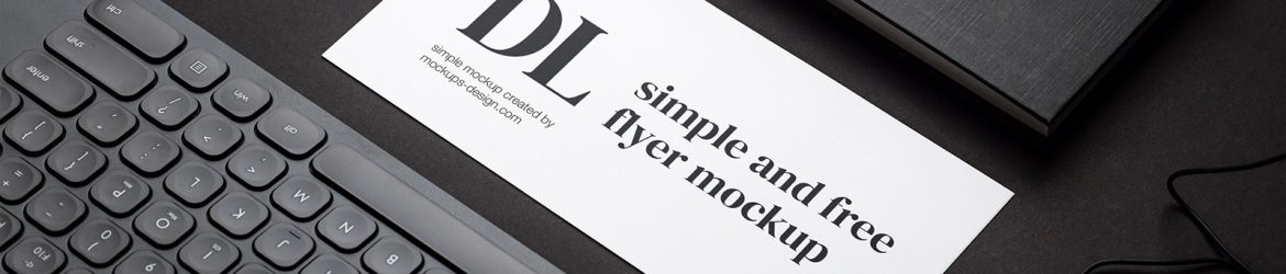DL flyer on black background mockup