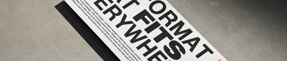 DL flyer on concrete background mockup