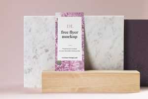 DL flyer on marble mockup