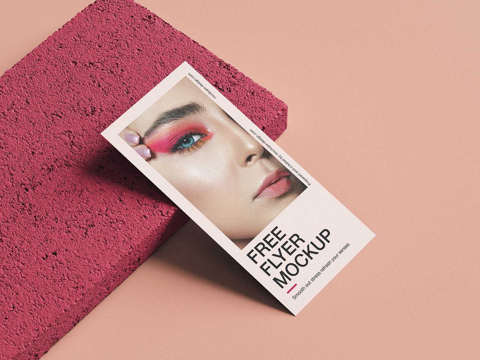 DL Flyer on stone tile mockup