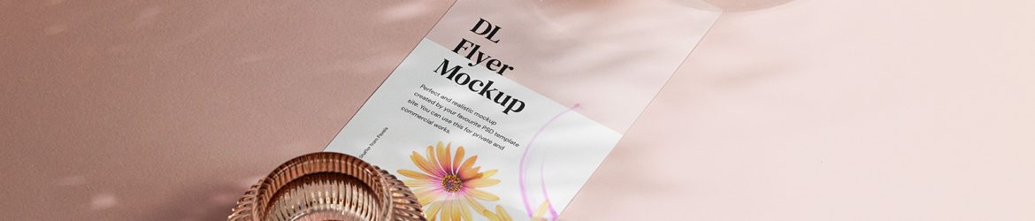 DL flyer with candlesticks mockup