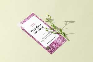 DL flyer with flower mockup