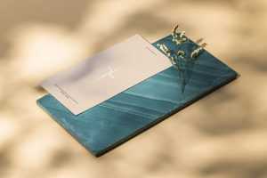 DL flyer with green tile mockup