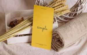 DL leaflet on bright background mockup