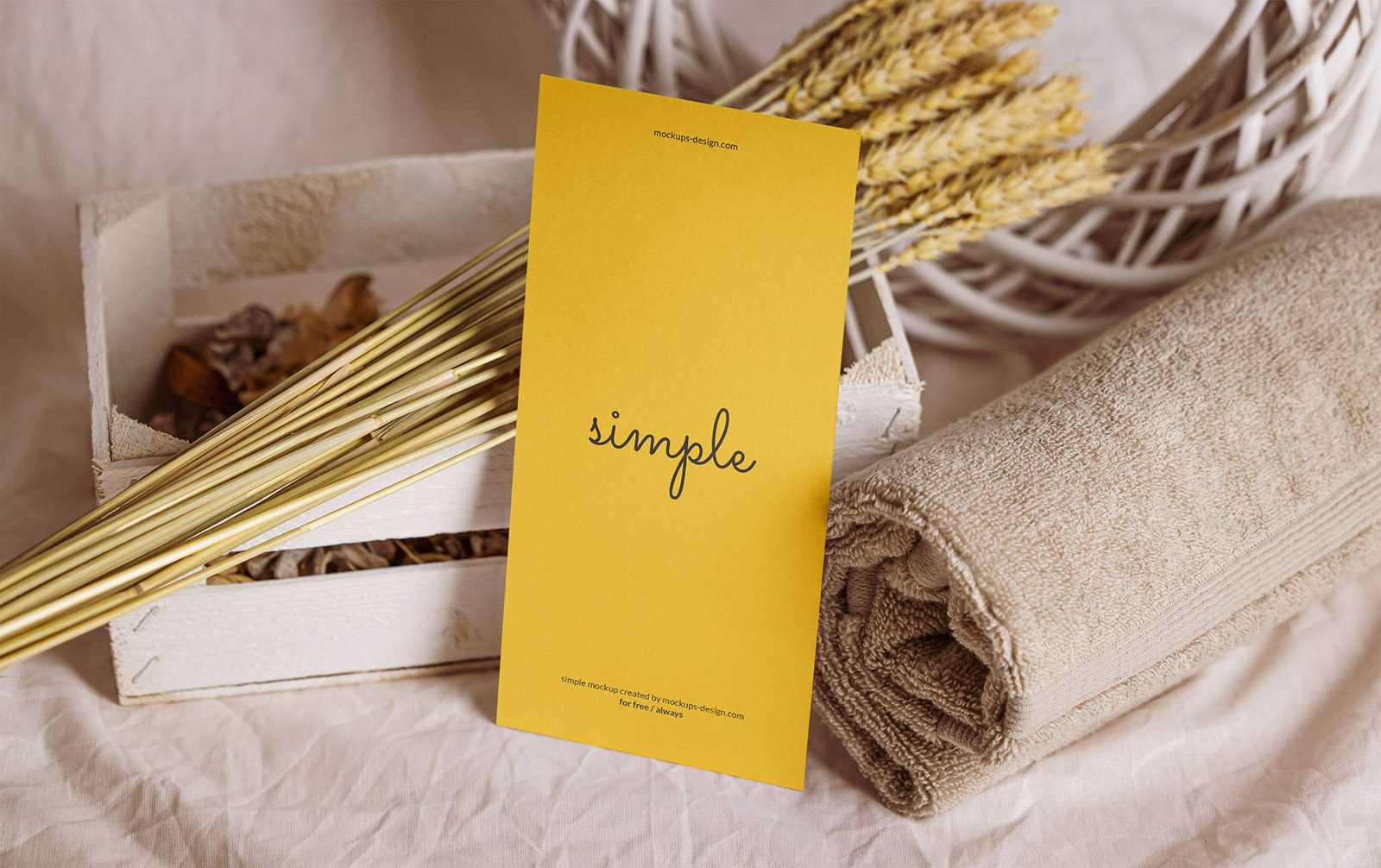DL leaflet on bright background mockup