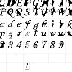 Mapa de caracteres da fonte Doggy Dog World Font