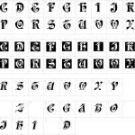 Mapa de caracteres da fonte Dolby Frax Caps Font
