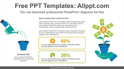 Dollar flower growth PowerPoint Diagram Template