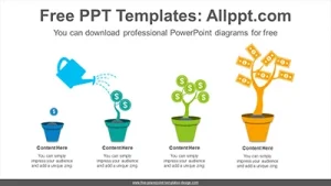 Dollar plant growth PowerPoint Diagram Template