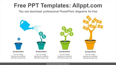 Dollar plant growth PowerPoint Diagram Template