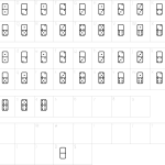 Mapa de caracteres da fonte Dominos Font