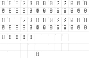 Mapa de caracteres da fonte Dominos Font