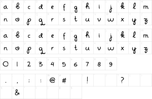 Mapa de caracteres da fonte Don Butique Font