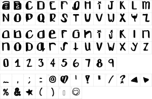 Mapa de caracteres da fonte Dont Like Font