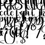 Mapa de caracteres da fonte Doodle Alphabet Font