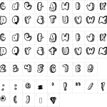 Doodle Font - Fonte Grátis Mapa de caracteres da fonte Doodle Font