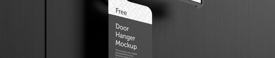 Door hanger with handle mockup Door hanger with handle mockup