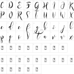 Mapa de caracteres da fonte Dorothy Spring Font