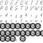 Mapa de caracteres da fonte Dorrington Font