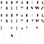 Mapa de caracteres da fonte Dot Caps MK Font