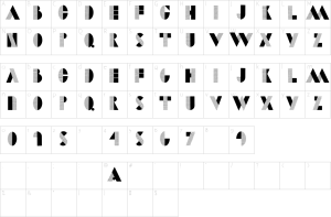 Mapa de caracteres da fonte Dot Caps MK Font